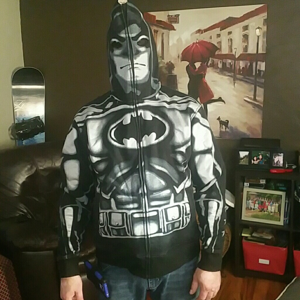 Batman hoodie with full face Size L unisex